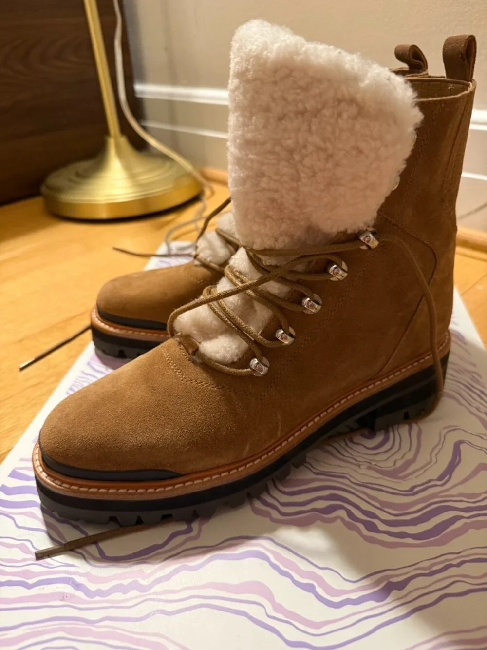 Marc Fisher Women's Sherpa Tan Brown Boots